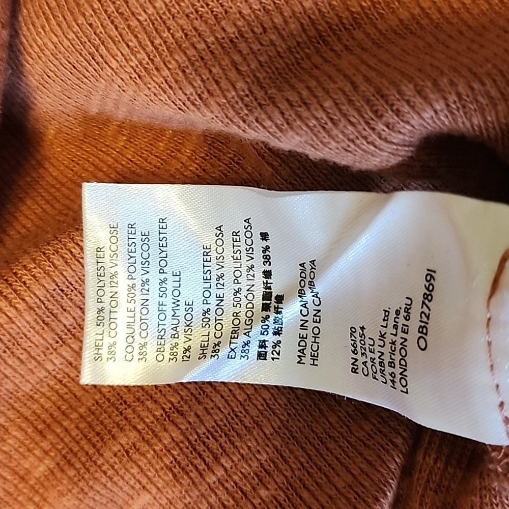 Pilcro Anthropolgie Rust Ruffled Raglan Longsleeve Crew Neck Thermal Top Flowy - Picture 9 of 9